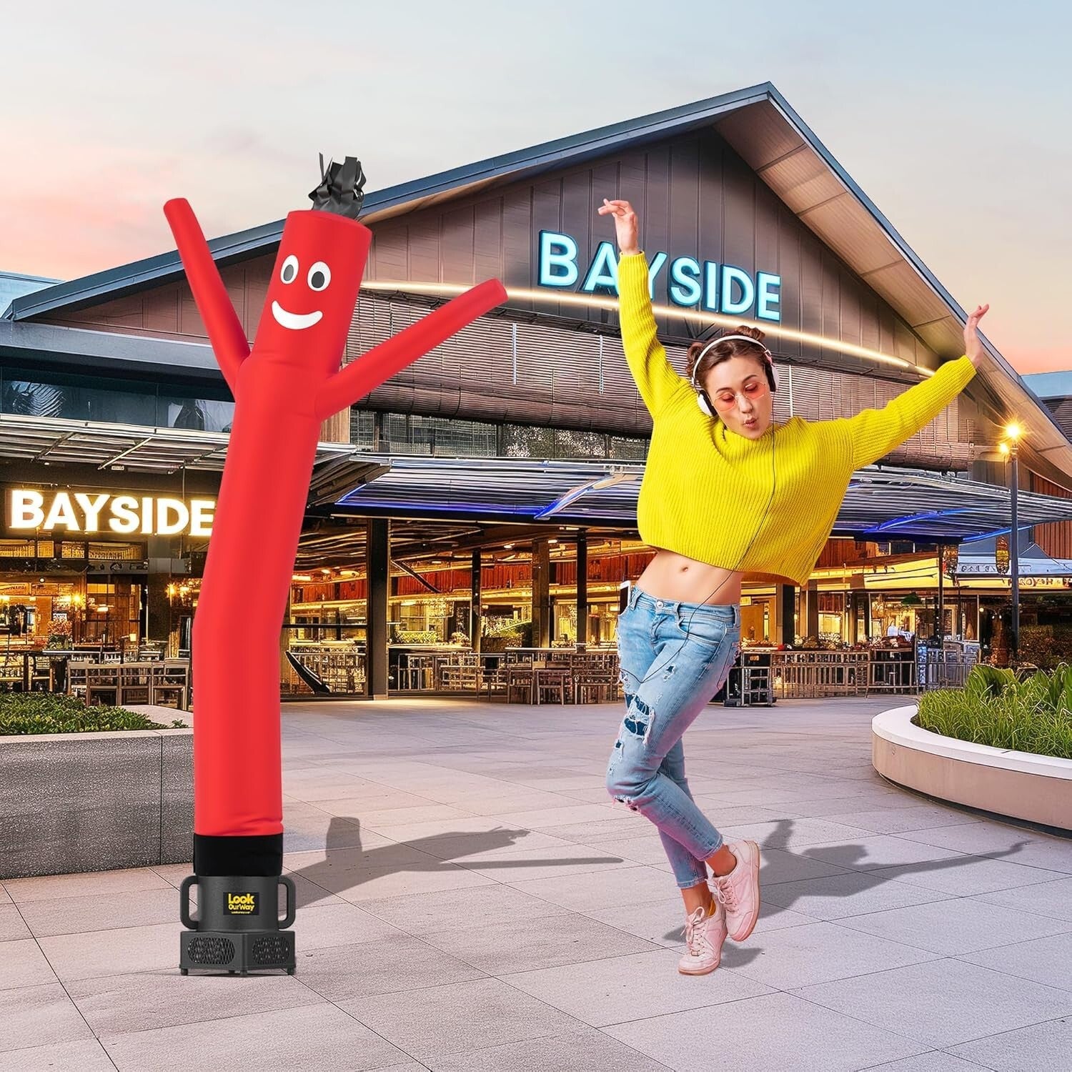 7ft Inflatable Tube Man - Wacky Waving Air Dancer with Weather-Resistant Blower