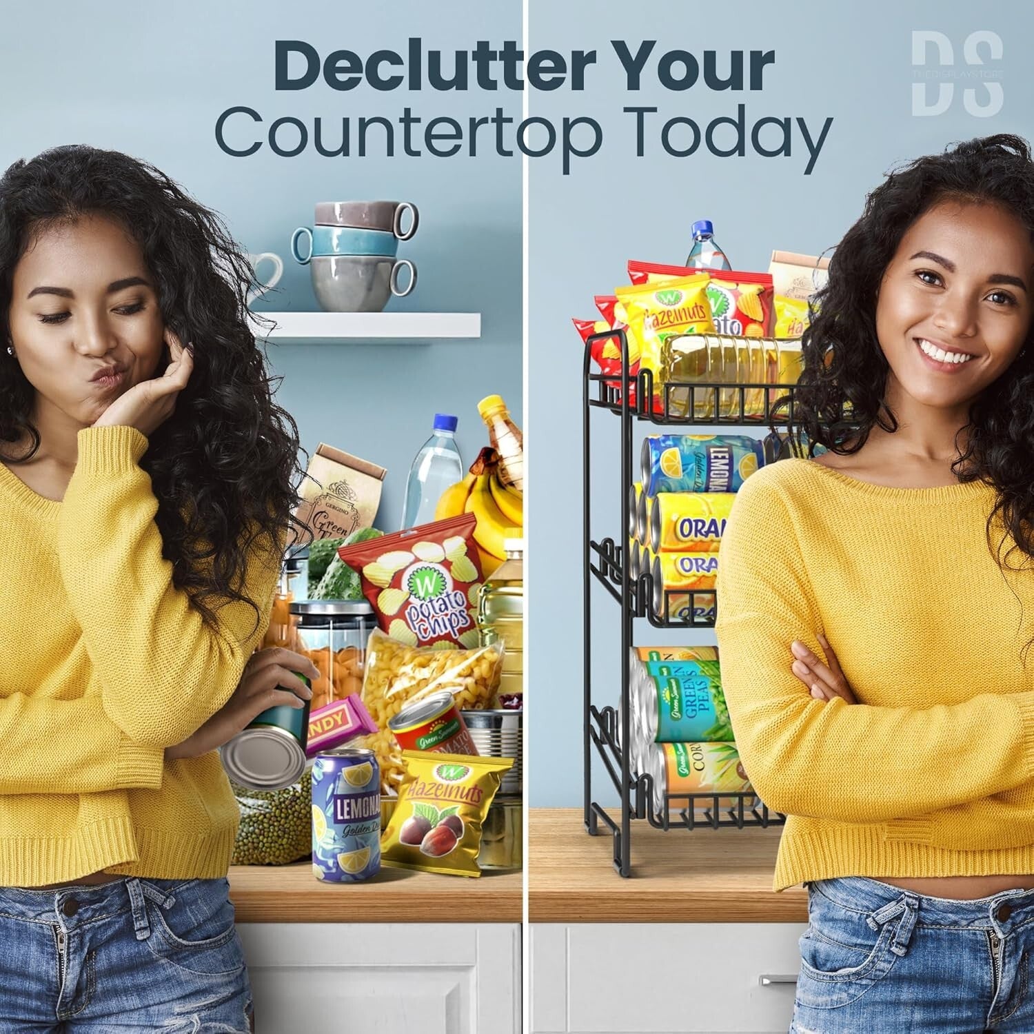 Versatile Black Metal Snack Rack with Clips - Perfect for Concession Stands