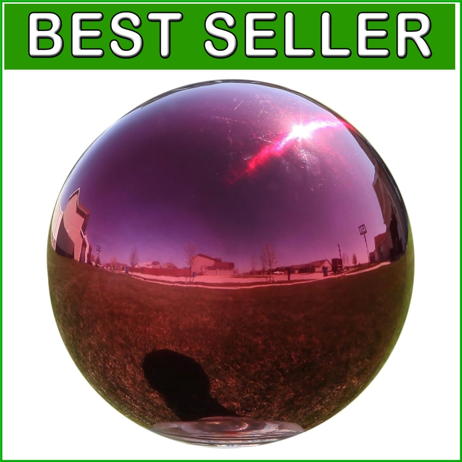 Stunning 10" Shiny Gazing Ball - Ideal Tabletop Decor for Garden Enthusiasts