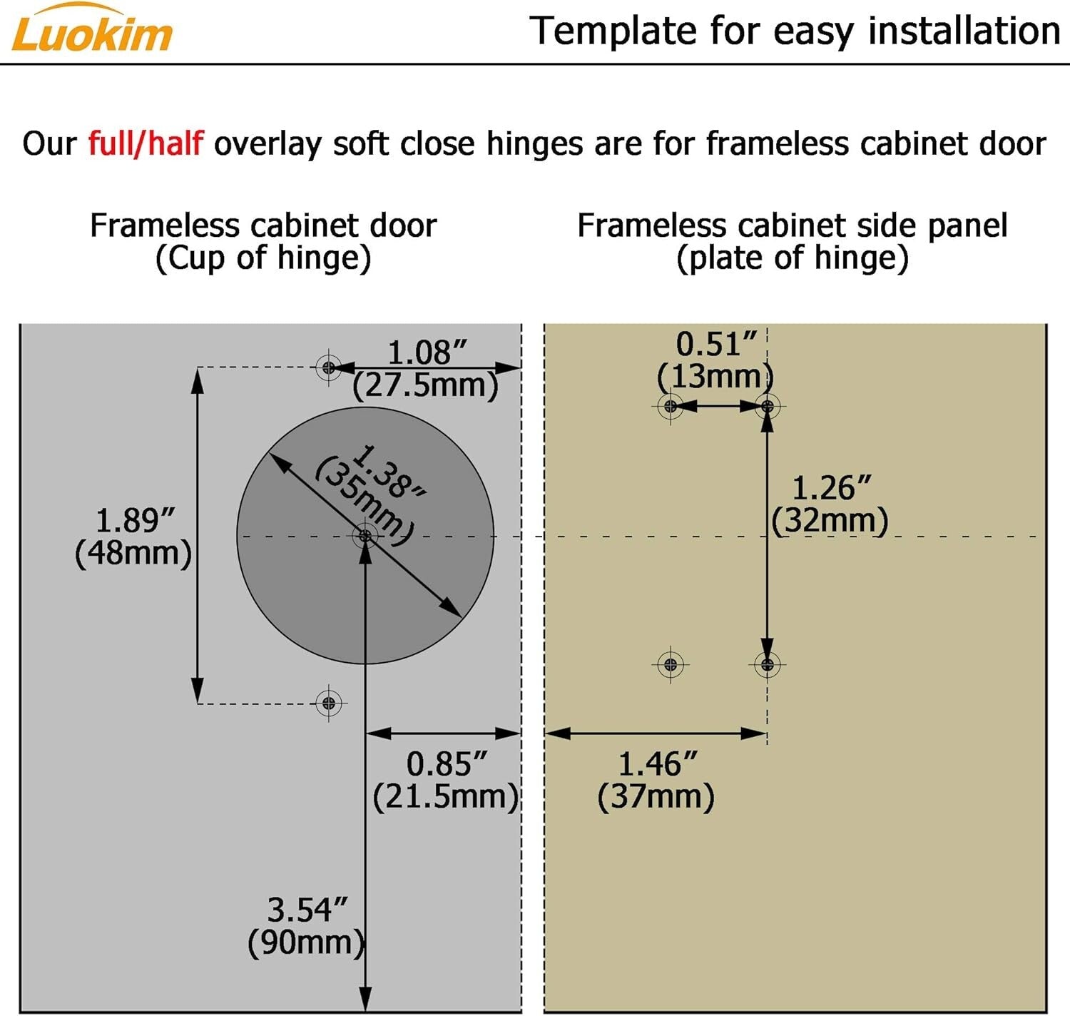 Premium Nickel Plated Cabinet Hinges, 20pcs Soft-Close for Frameless Cabinets