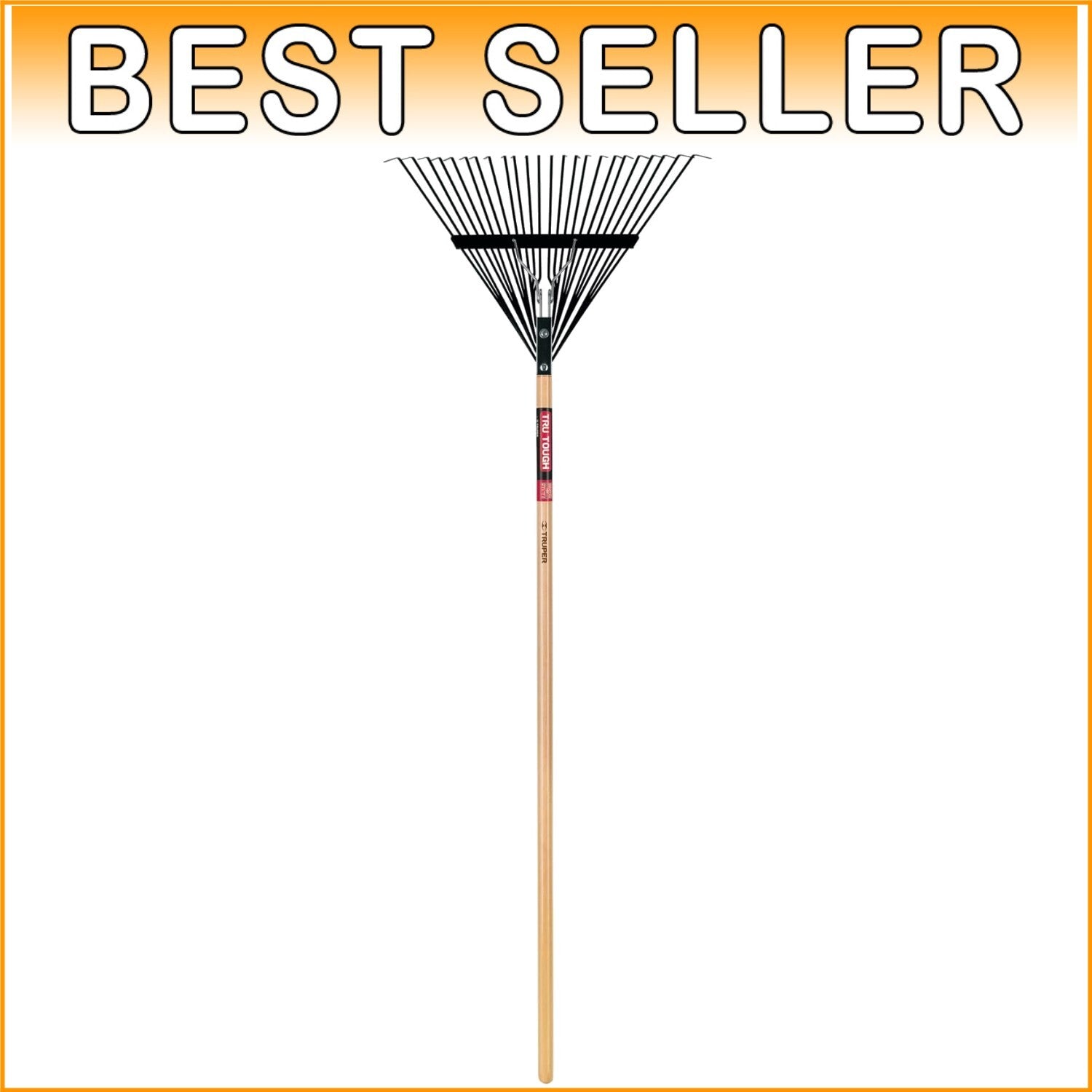 Efficient Garden Leaf Rake - 24-Inch Steel Head with Comfortable 54-Inch Handle