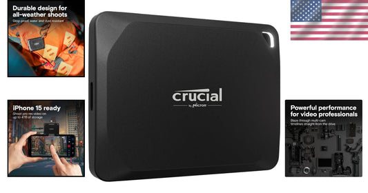 High-Performance 1TB Portable SSD with IP55 Protection - Ideal for Video Editing