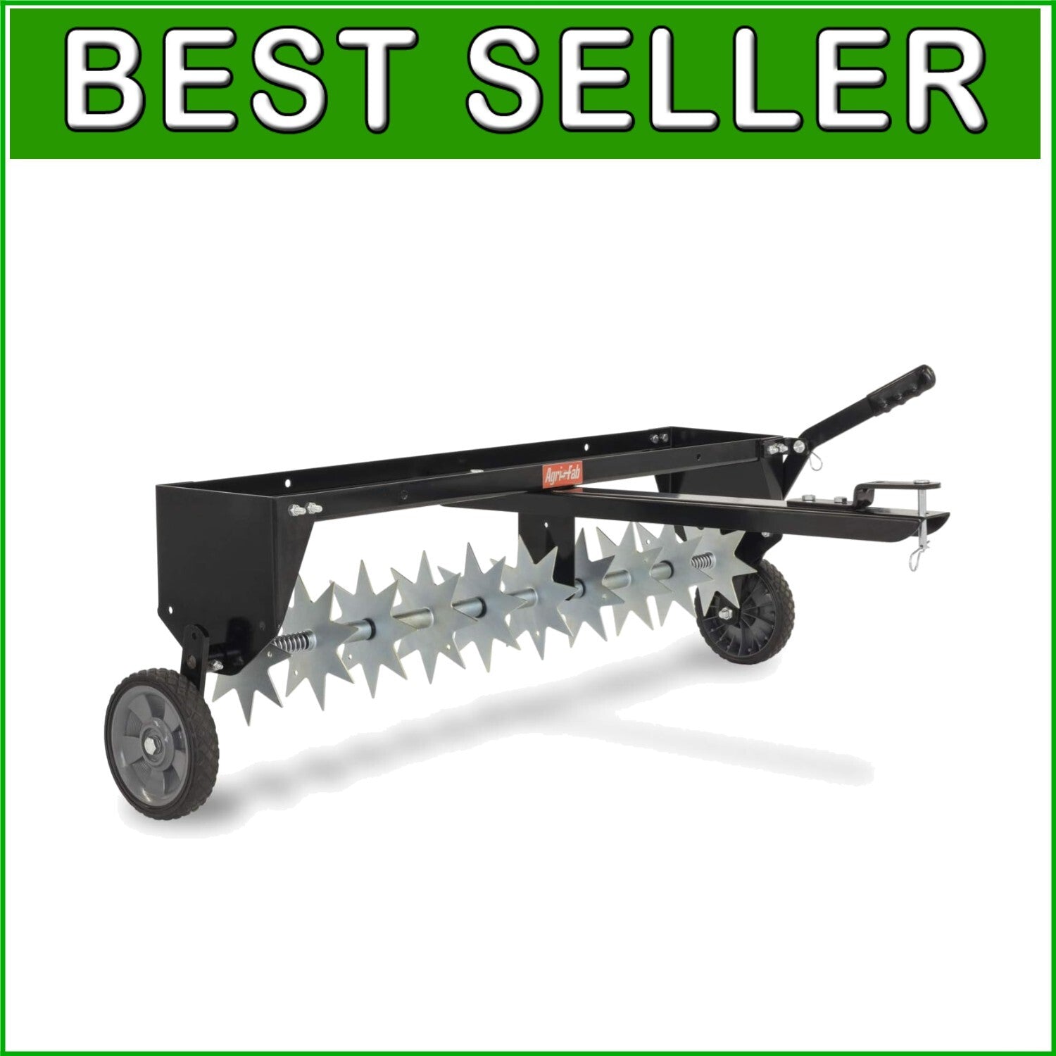 Galvanized Steel Spike Aerator with Weight Tray for Lawn Care - 100 lbs Capacity