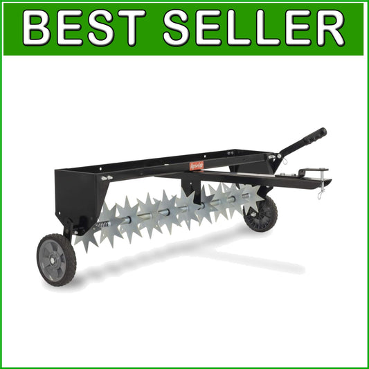 Galvanized Steel Spike Aerator with Weight Tray for Lawn Care - 100 lbs Capacity