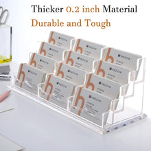 Load image into Gallery viewer, Elegant 12-Slot Acrylic Business Card Holder - Displays 600 Cards on Your Desk