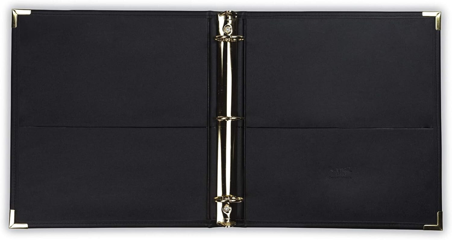 Classic Black Presentation Binder with Brass Round Rings - Holds 325 Sheets