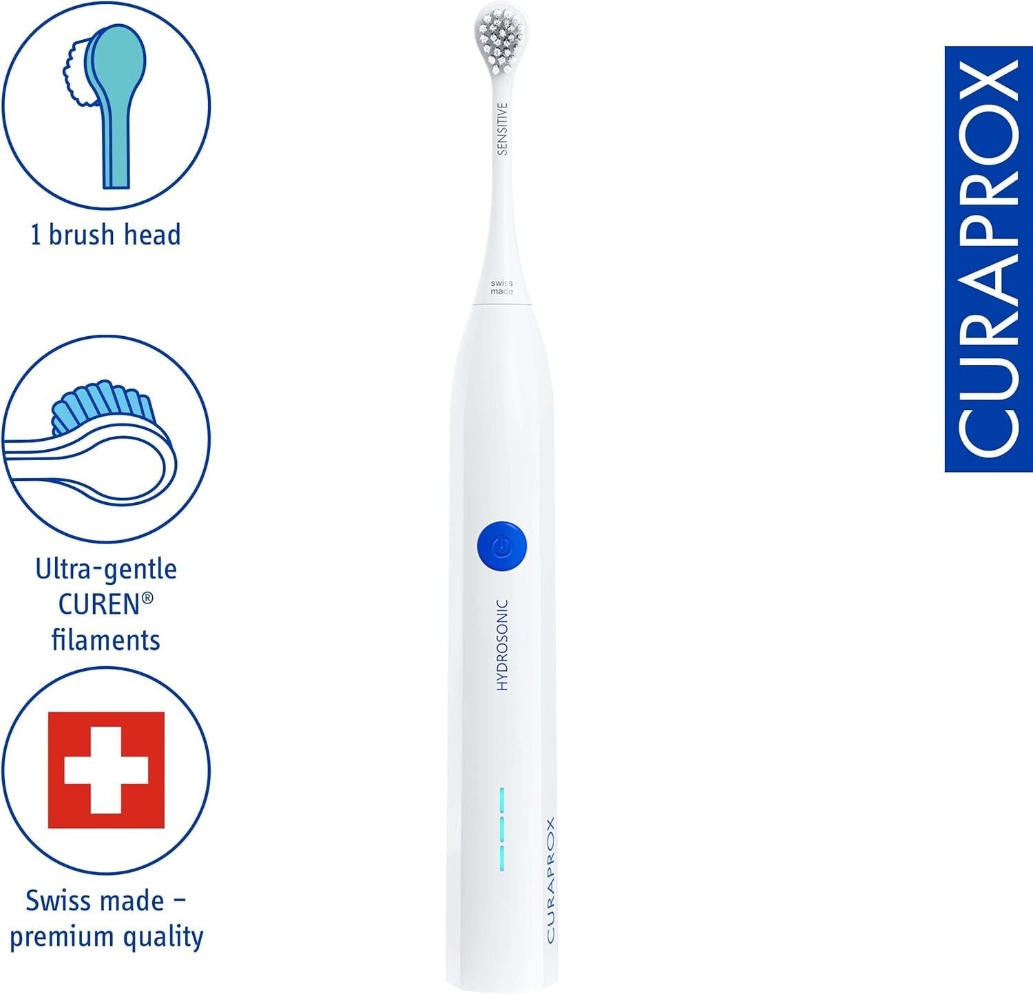 Hydrosonic Electric Toothbrush with Travel Case - Gentle & Efficient Cleaning