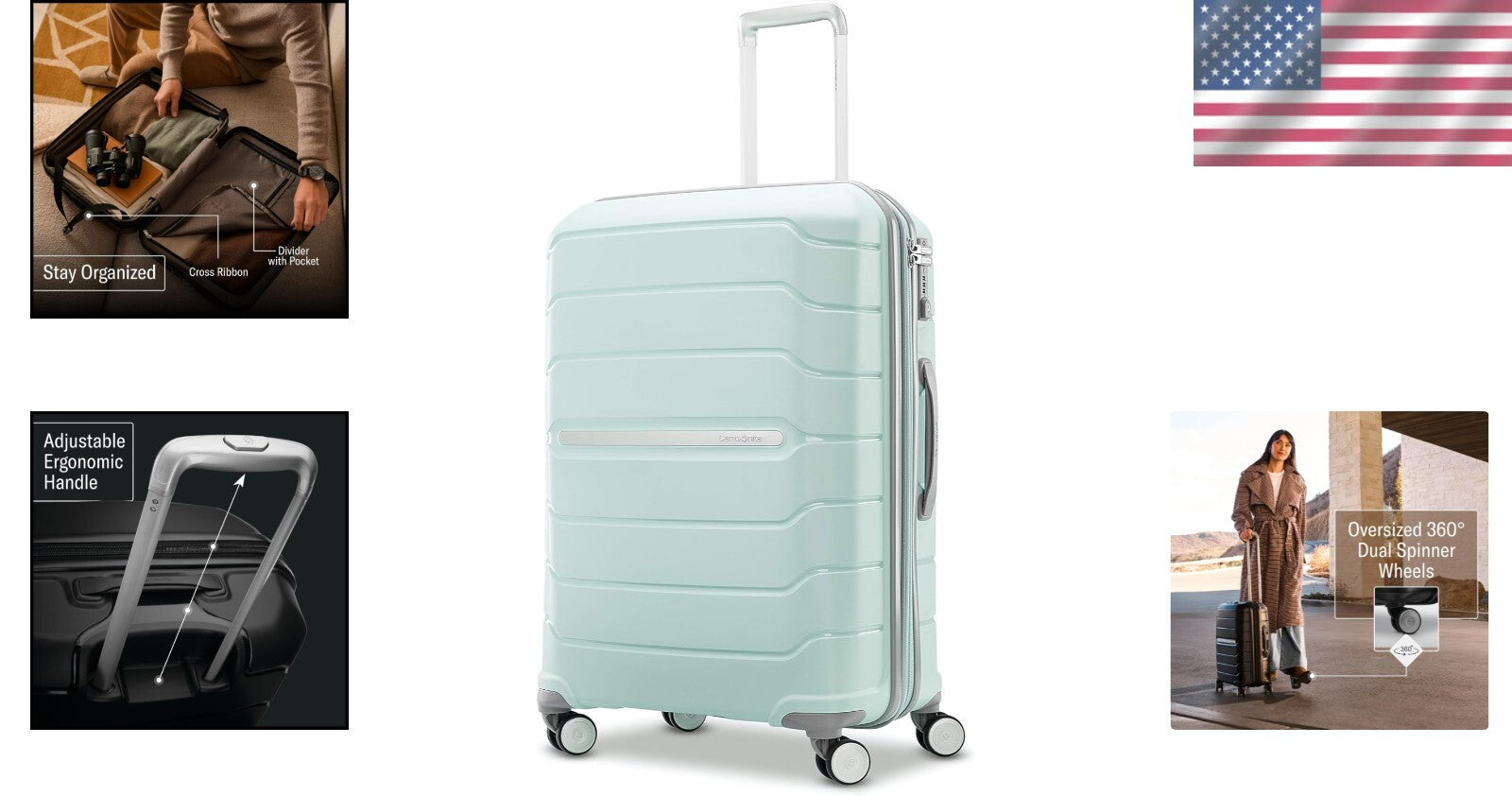 Fashionable Mint Green 24-Inch Expandable Hardshell Suitcase - Travel Perfectly