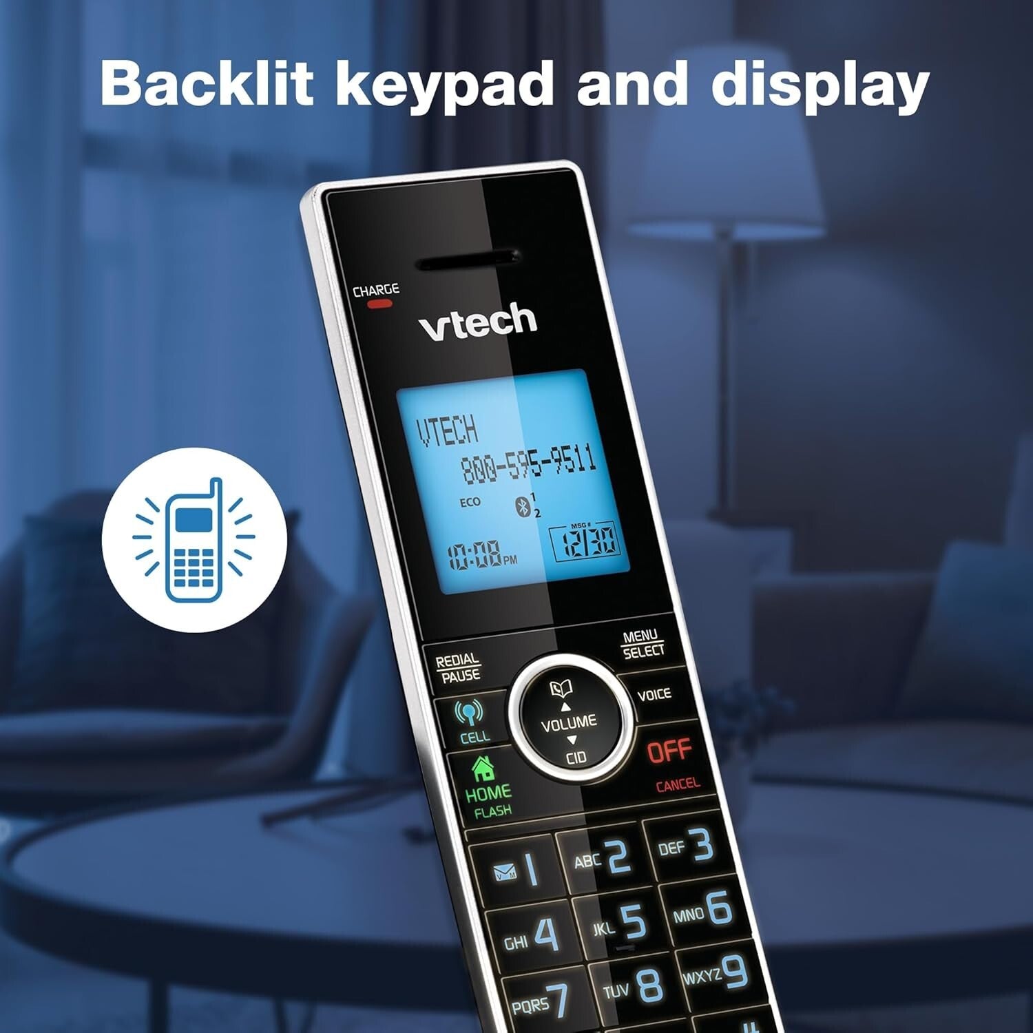 DECT 6.0 Cordless Phone with Bluetooth Headset & Voice-Guided Answering System