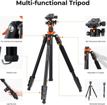 Load image into Gallery viewer, Lightweight 78-Inch Tripod with 360° Rotation - Perfect for Outdoor Photography