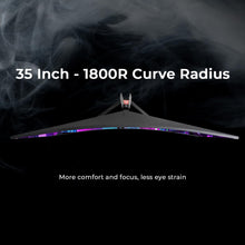 Load image into Gallery viewer, 35-Inch Curved Ultrawide Monitor - Stunning WQHD, 120Hz for Gamers &amp; Creatives