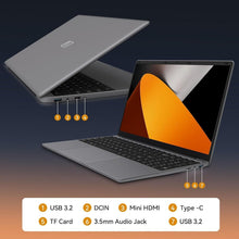 Load image into Gallery viewer, Ultra-Thin 15.6'' Laptop with Fast Performance, 12GB RAM &amp; 512GB Storage - Gray