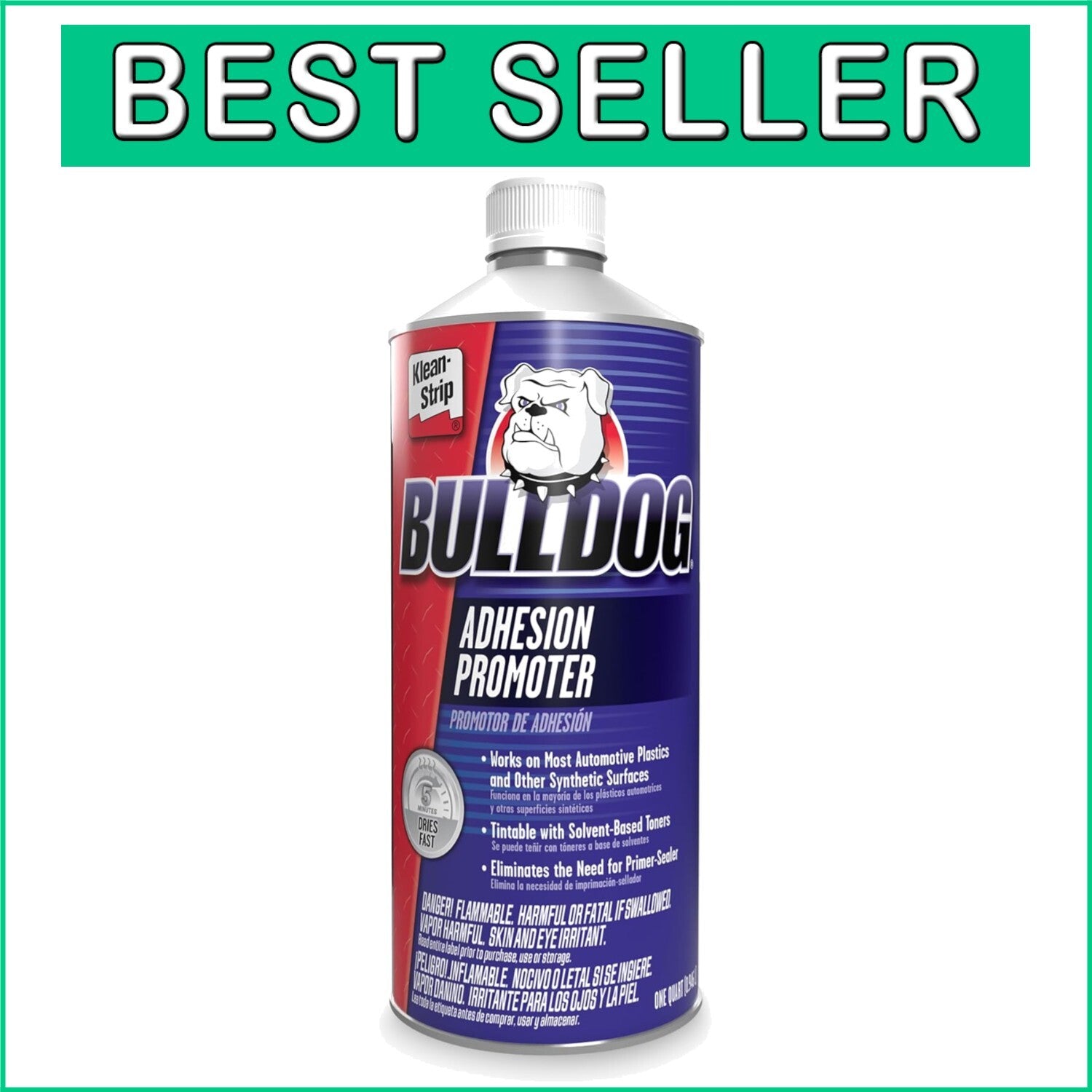 1 Quart Bulldog Adhesion Promoter for Superior Paint Prep on Metal & Fiberglass