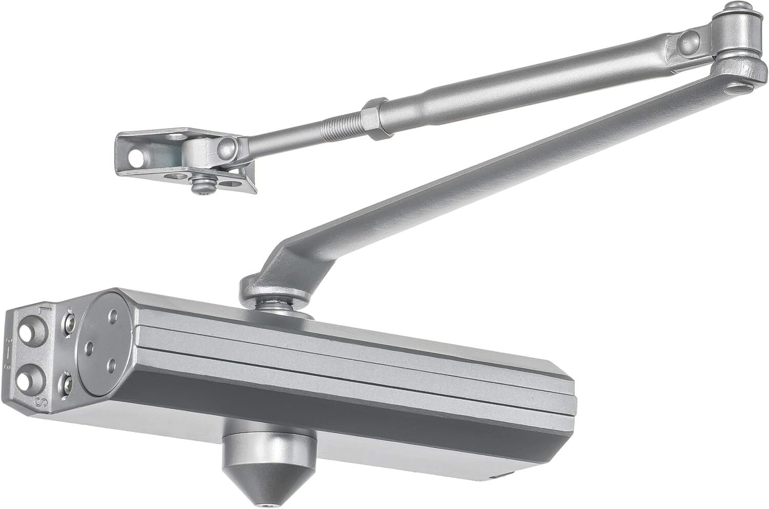 Automatic Door Closer with Sprayed Aluminum Finish - Versatile Mounting Options