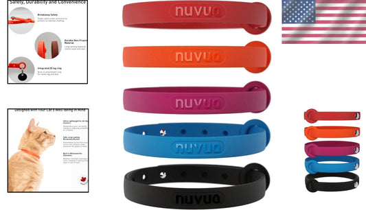 Soft Rubber Cat Collars with Breakaway Buckles - 5 Colors for Stylish Safety