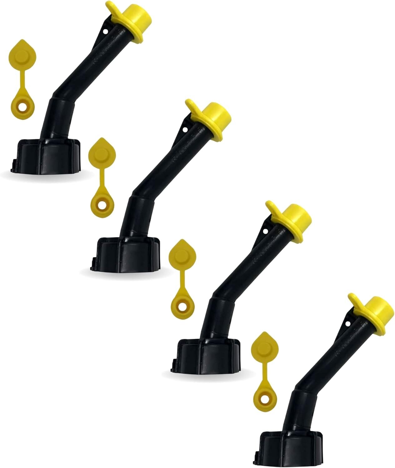 Easy Pour Gas Can Spout Replacement Set - 4 Nozzles & Vent Caps Included