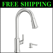 Load image into Gallery viewer, Durable 1-Hole Kitchen Faucet with Retractable Sprayer - Elegant Stainless Steel