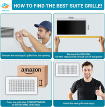 Load image into Gallery viewer, Durable Aluminum Air Vent Deflector with Adjustable Blades - 13-5/8" Overall