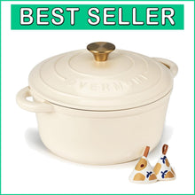Load image into Gallery viewer, Exceptional Heat Retention 5.5QT Cast Iron Pot with Lid &amp; Potholders Included