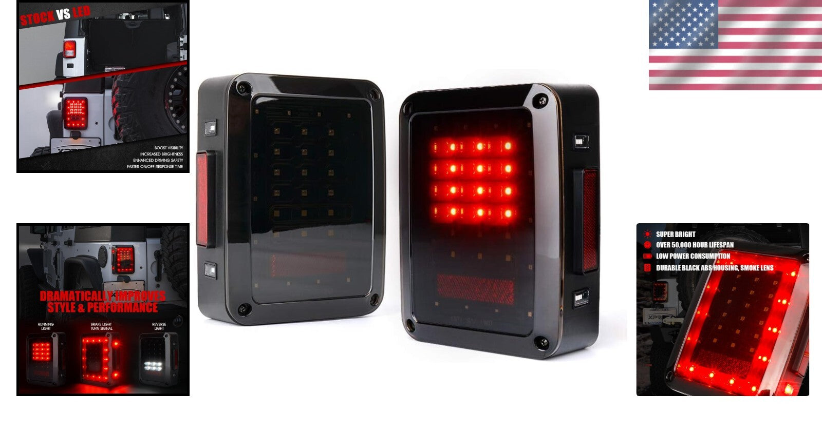 Smoked LED Taillights for Jeep Wrangler 2007-2018 - Unmatched Visibility & Style