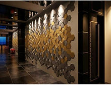 Load image into Gallery viewer, Elegant 20-Piece Gold Hexagon Faux Leather 3D Wall Panels for Stylish Interiors