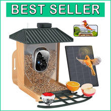 Load image into Gallery viewer, Solar Powered Bird Feeder with AI Camera - Capture Bird Moments in 1080P HD