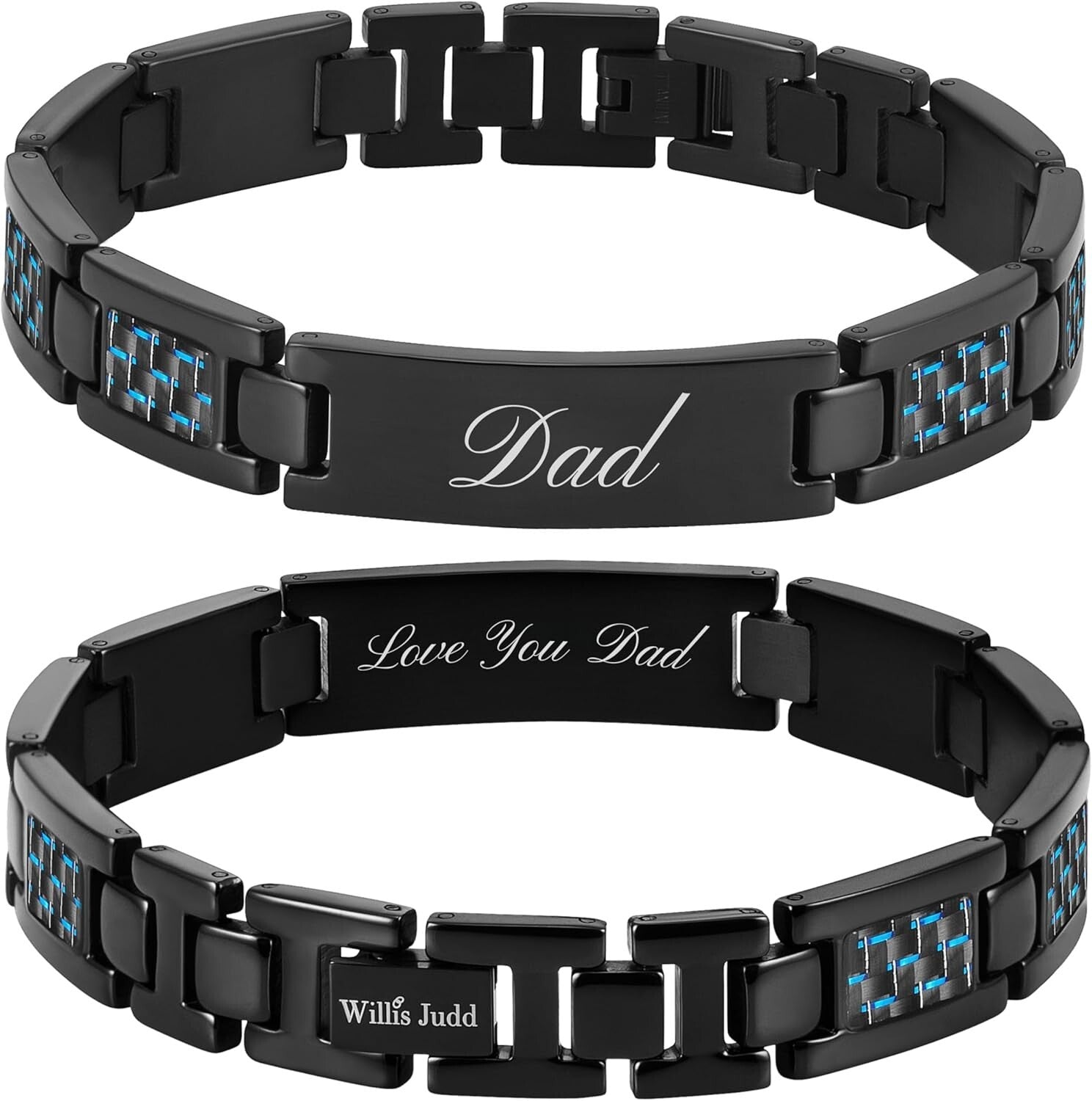 Stylish Hypoallergenic Titanium Dad Bracelet with Love You Message - Gift-Ready