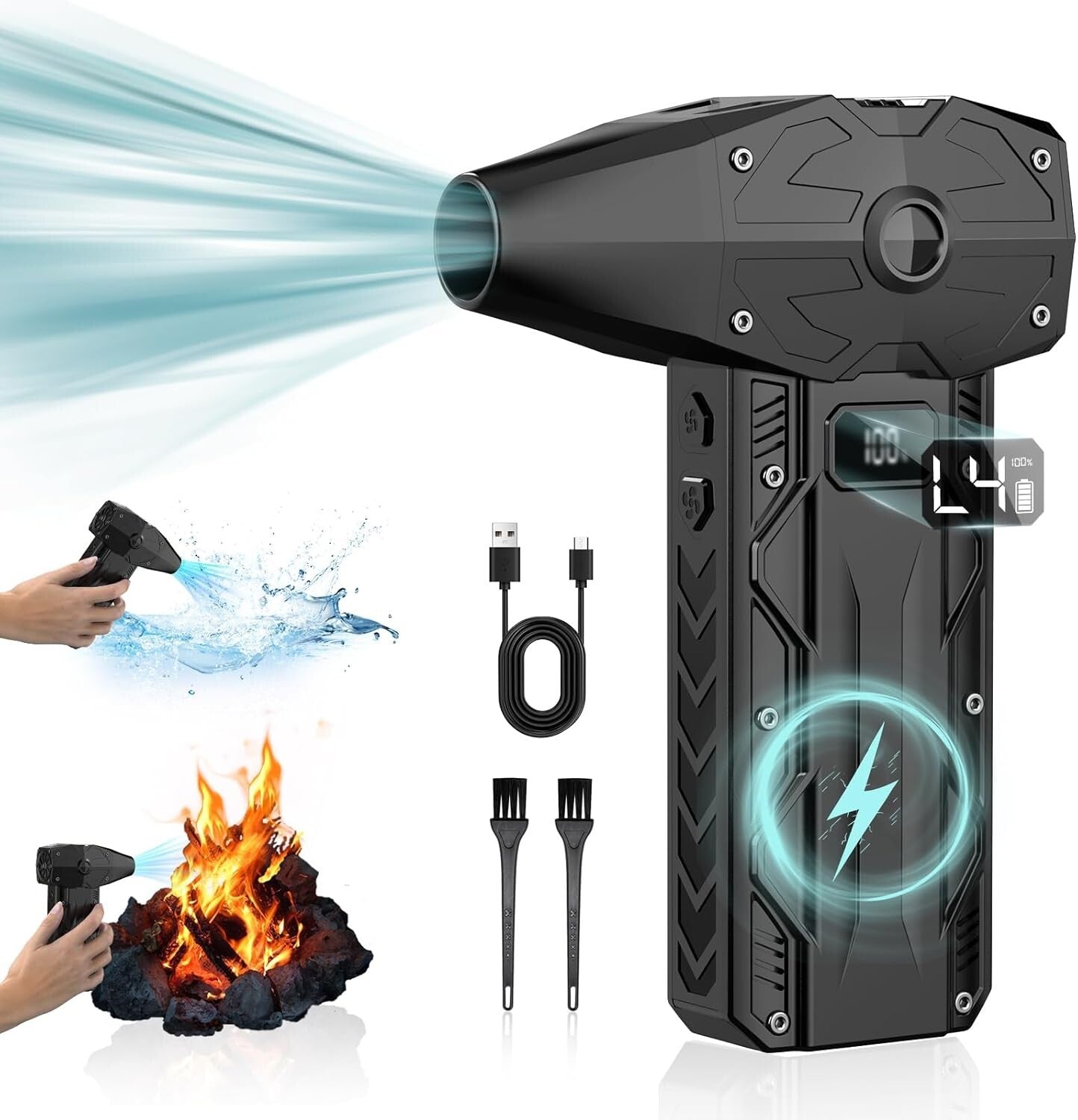 Compact 350,000RPM Air Duster - Rechargeable Jet Blower for Electronics Cleaning