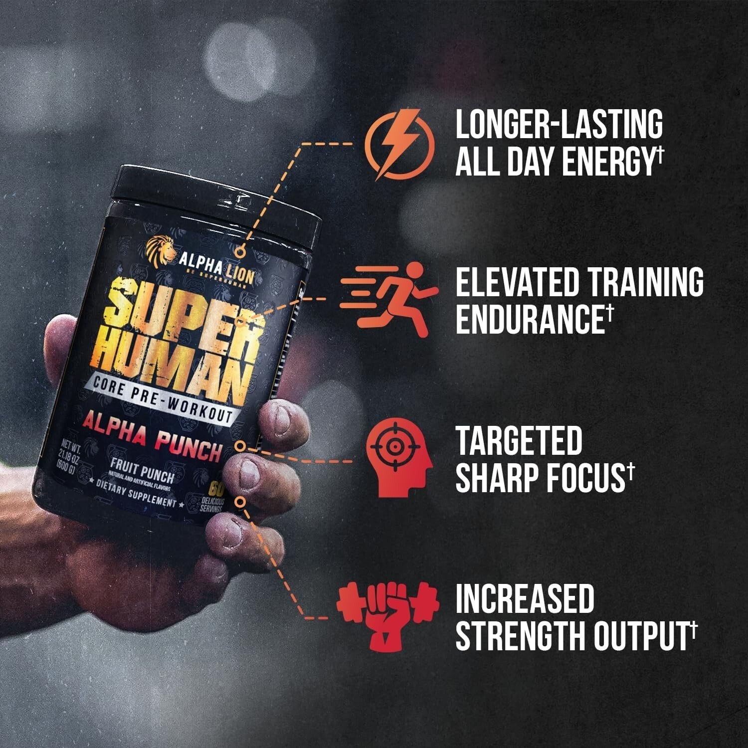 Alpha Punch Core Pre-Workout Powder with Creatine & Sustained Energy—60 Servings