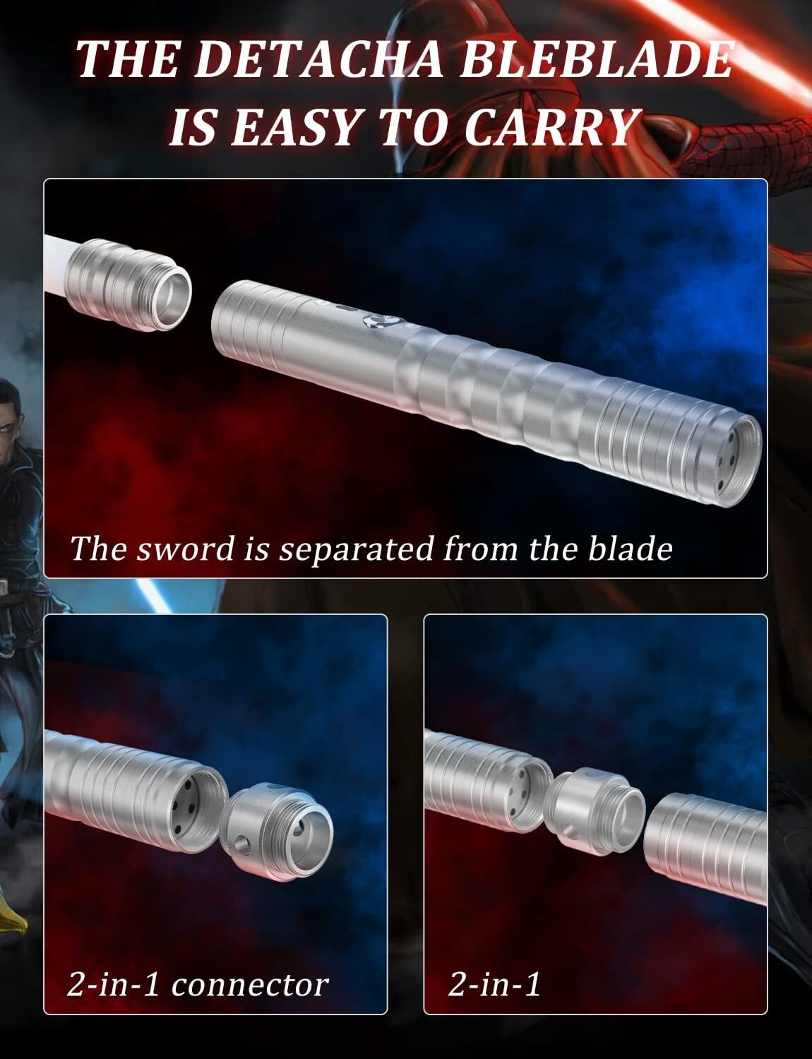 Dual-Function Lightsaber with 12 RGB Colors and Metallic Hilt - Combat Ready