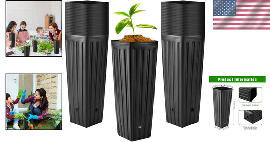 400 Pcs Tall Plastic Nursery Pots with Drainage for Indoor/Outdoor Gardening
