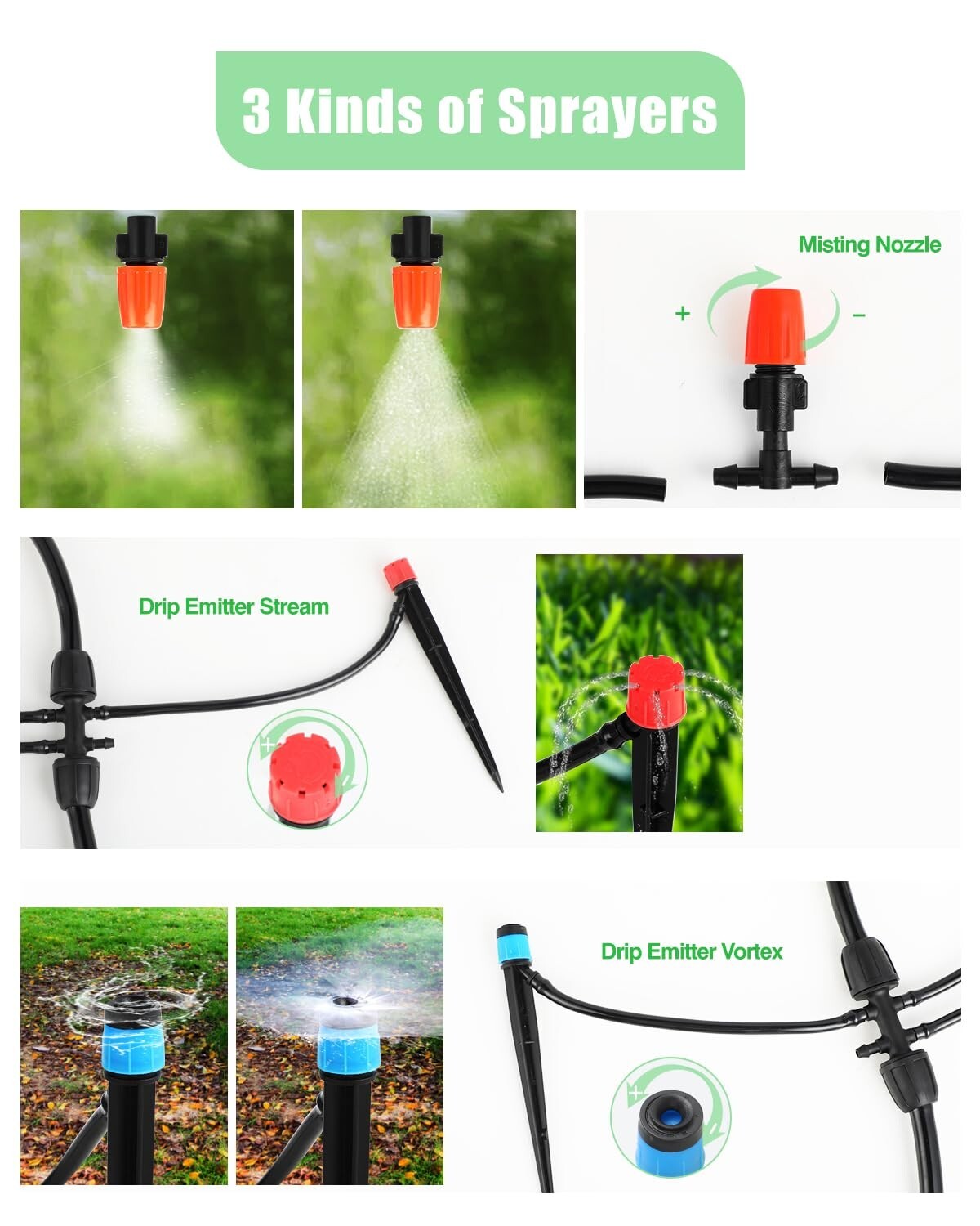 Flexible Modular 230FT Drip Irrigation & Misting System for Garden & Hydroponics