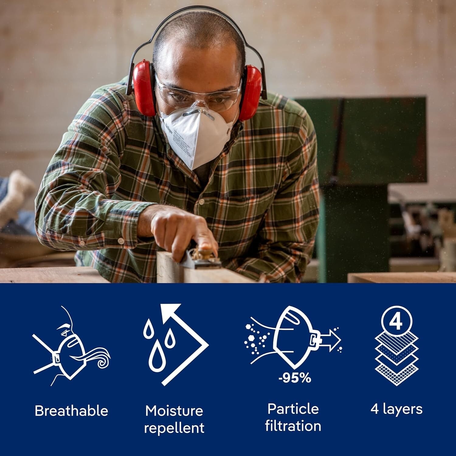NIOSH-Approved X-plore 1750 C N95 Masks - Universal Fit for Maximum Comfort