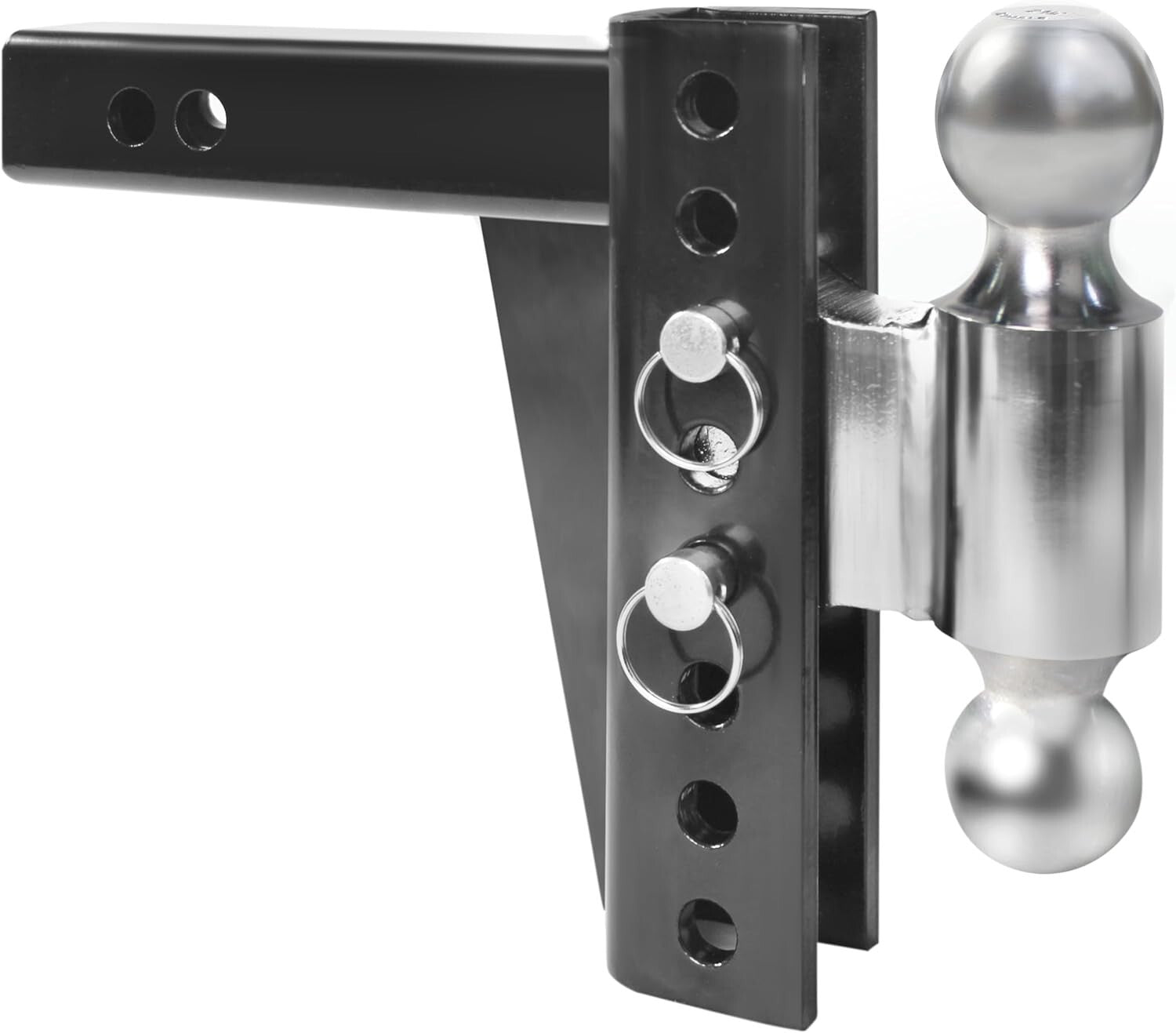 Adjustable Dual Ball Mount - 12,000 lbs Capacity for 2" Receiver, Dual Balls