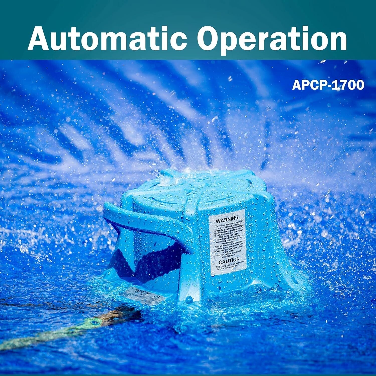 Effortless Water Removal - Light Blue Submersible Pool Cover Pump, 25-Ft Cord