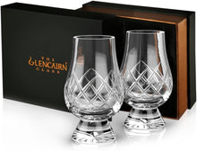 Load image into Gallery viewer, Elegant Mouth Blown Whiskey Glass Set of 2 - Traditional Cut Design, Gift Boxed