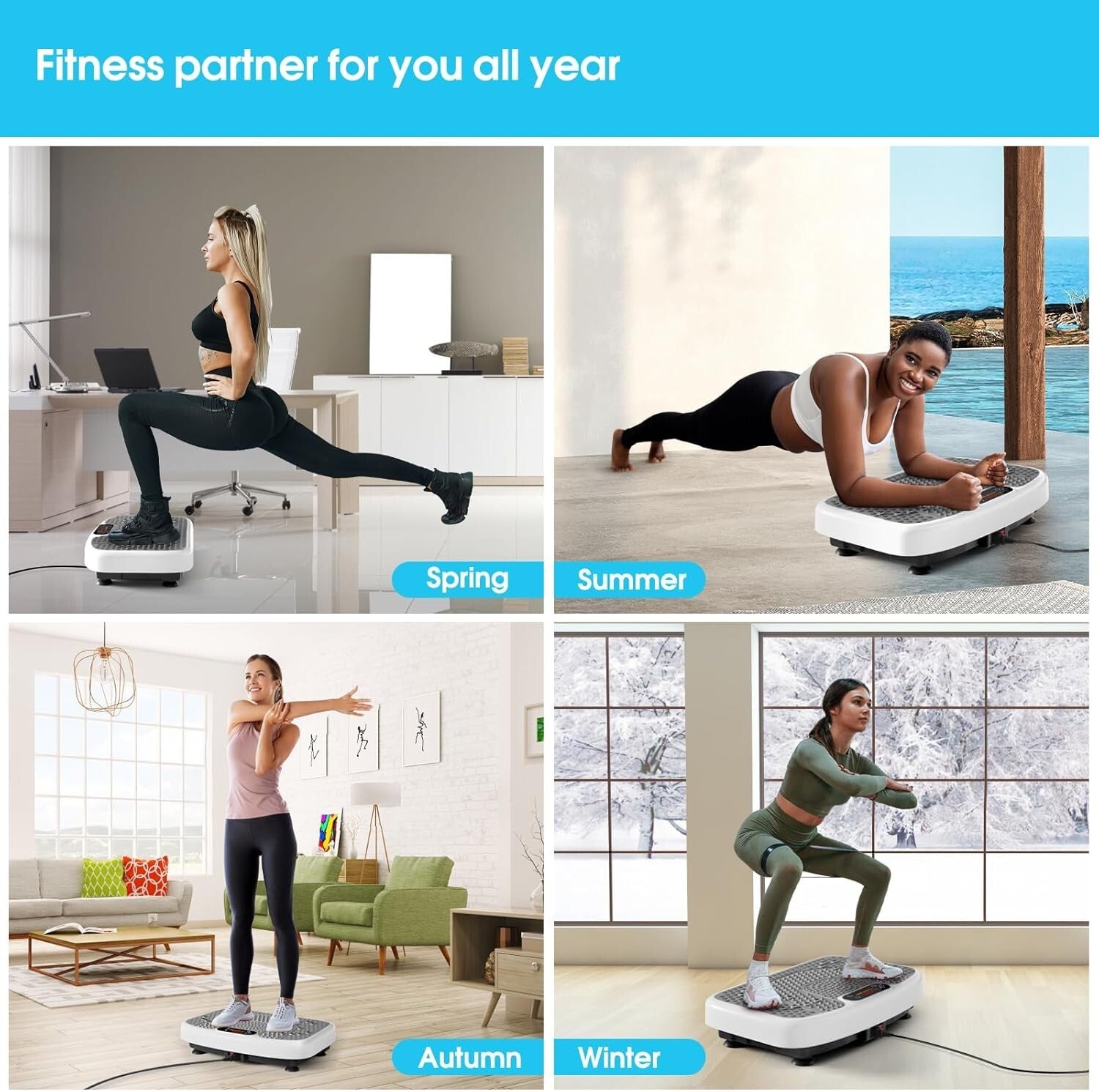 Efficient Vibrating Plate for Home Workouts - 400 lbs Capacity & Non-Slip Design