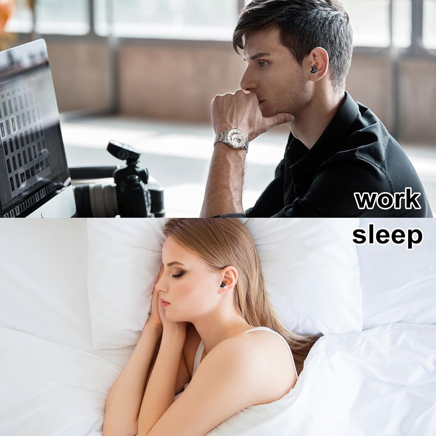 Custom Fit Ear Plugs for Sleeping - 35dB Noise Cancellation, 7 Replaceable Tips