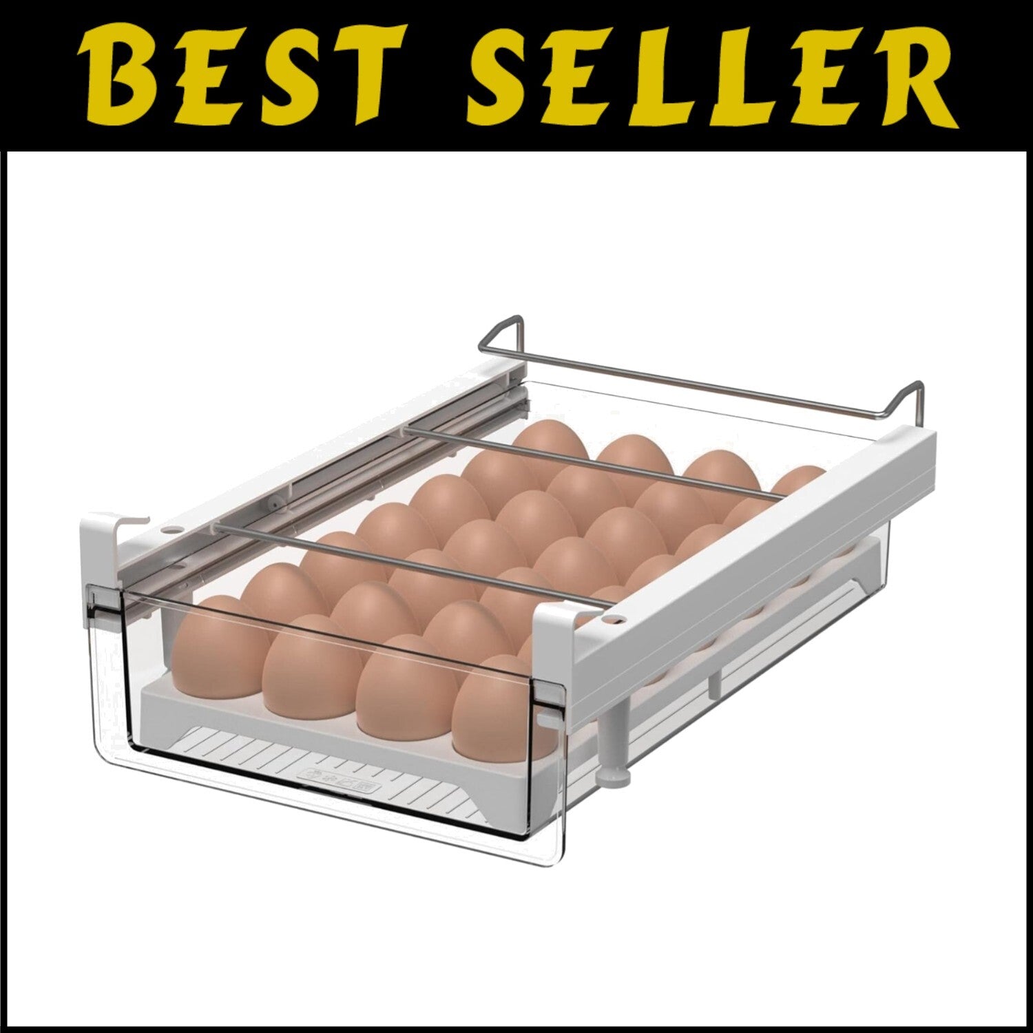 Premium Clear PET Egg Organizer with Heavy Duty Design - Easy Installation