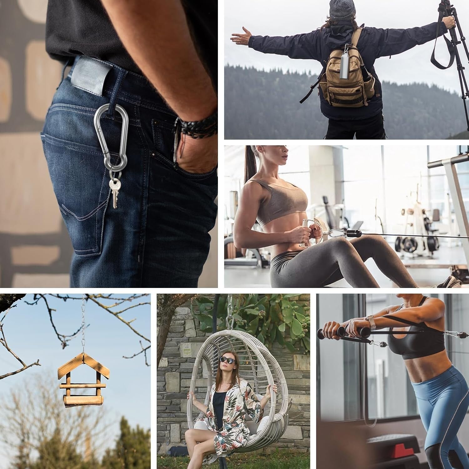 3.15 Inch Reliable Stainless Steel Carabiner Clips - 20 Pack for Versatile Use