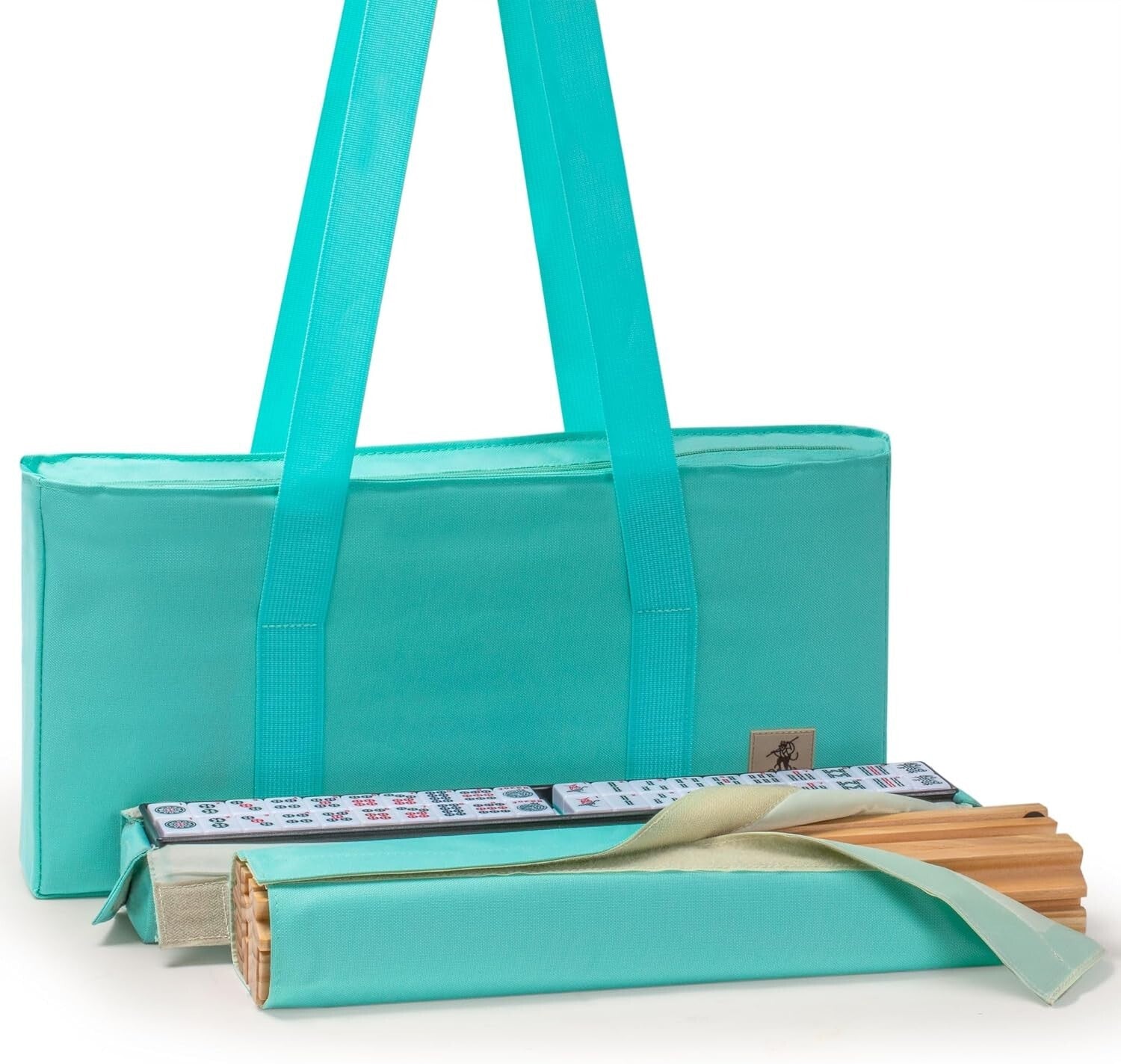 All-in-One American Mahjong Set with Nylon Carry Case, Tiles, & Pushers Included