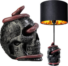 Load image into Gallery viewer, Dark Elegance: 24" Snake Skull Table Lamp with Color Changing Feature