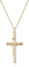Load image into Gallery viewer, Timeless 14k Gold-Filled Solid Crucifix Cross with Chain - 18” Men’s Jewelry
