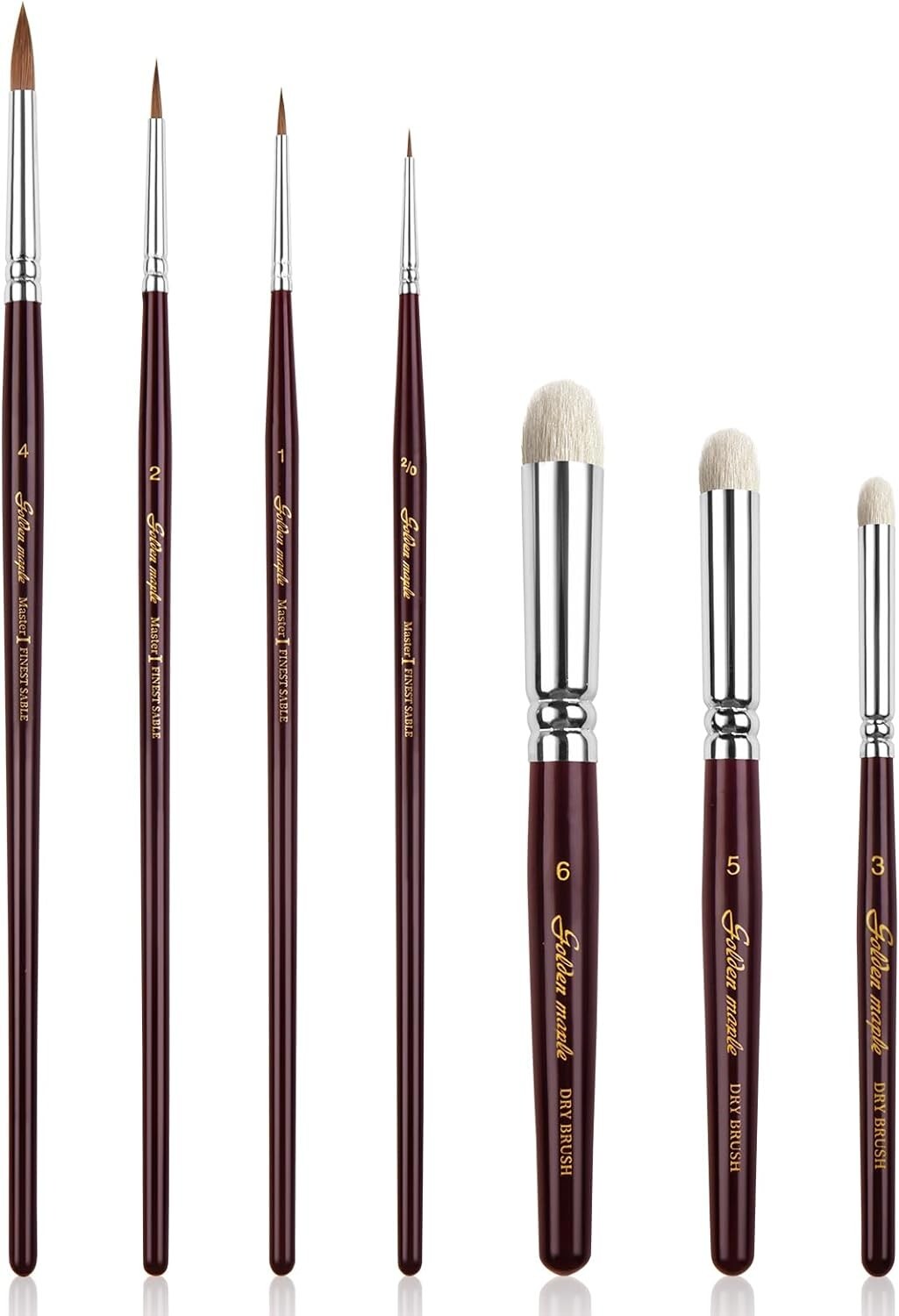 7-Piece Miniature Brush Set with Kolinsky Sable - Ultimate Detail Painting Kit