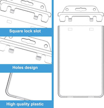 Load image into Gallery viewer, 100 Pack Heavy Duty Clear ID Badge Holders with Permanent Locking - 2.4 x 4.2 in