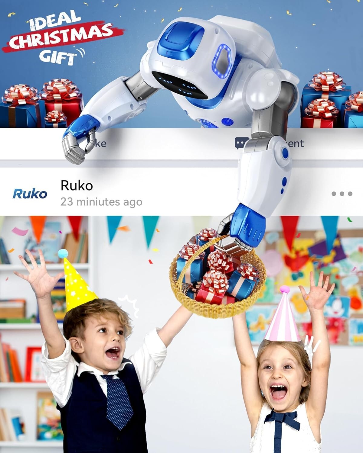 Rechargeable Voice-Controlled Robot for Kids - Perfect Gift for Ages 4-9