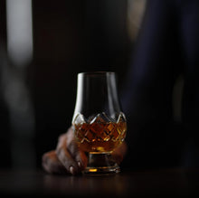 Load image into Gallery viewer, Elegant Mouth Blown Whiskey Glass Set of 2 - Traditional Cut Design, Gift Boxed