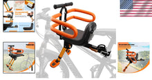 Load image into Gallery viewer, Adjustable Front Mounted Kids Bike Seat with Foot Pedals &amp; Backrest Comfort