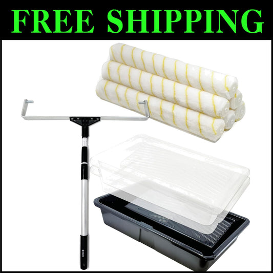 Wide Coverage 18 Inch Roller Kit Pro-Grade Essentials with Extension Pole