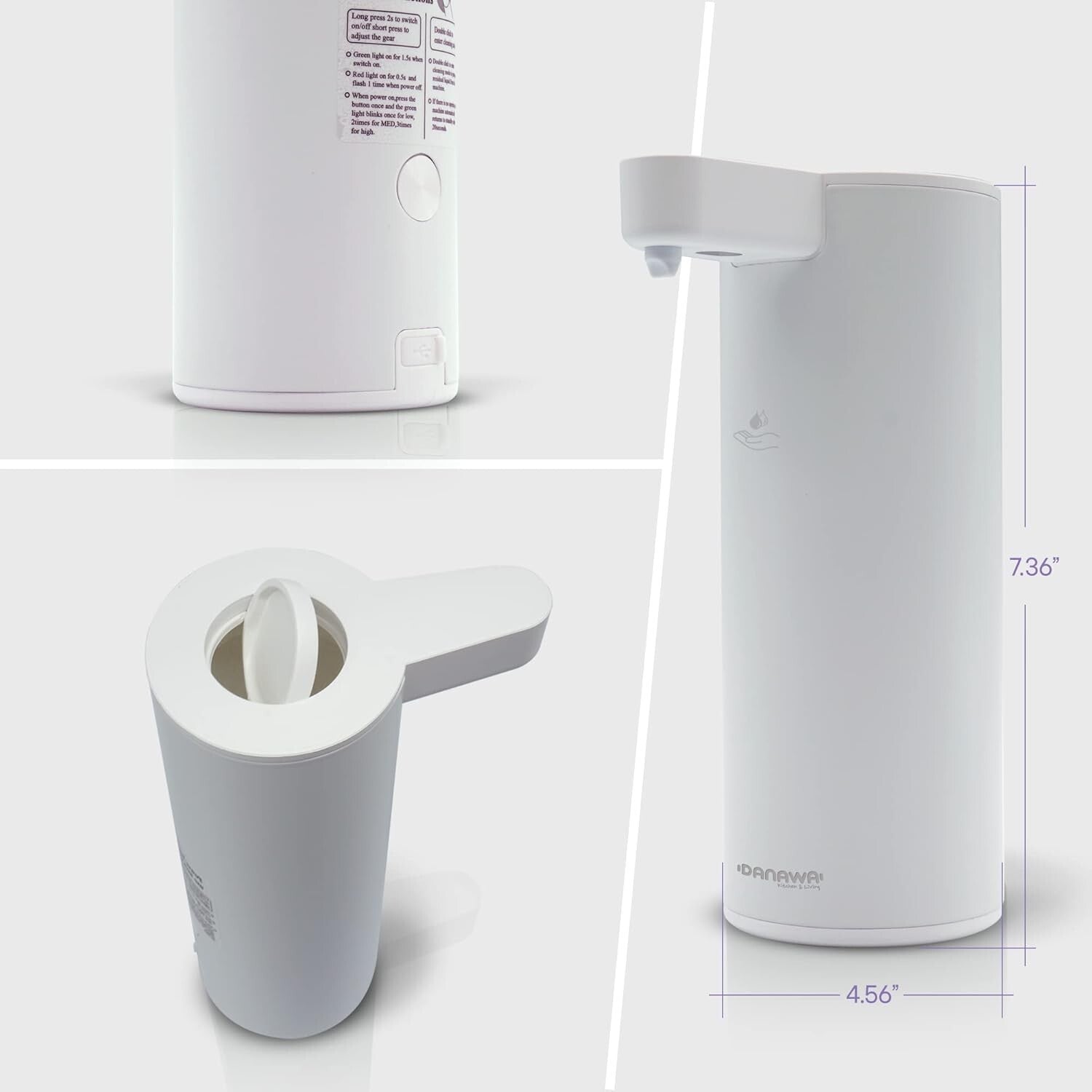 Elegant Touchless Soap Pump Dispenser - 9 oz. Stainless Steel, USB-C Recharge